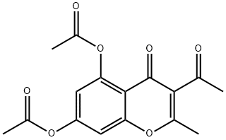 4H-1-Benzopyran-4-one, 3-acetyl-5,7-bis(acetyloxy)-2-methyl- Structure