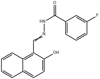 2-hydroxy-1-naphthylaldehyde 3-fluorobenzoylhydrazone Structure