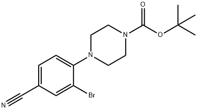 tert-Butyl 4-(2-bromo-4-cyanophenyl)-piperazine-1-carboxylate 구조식 이미지