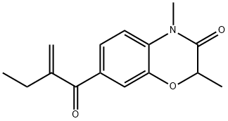 2,4-dimethyl-7-(2-methylene-1-oxobutyl)-2H-1,4-benzoxazin-3(4H)-one Structure