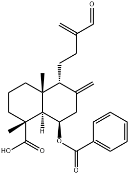 methyl (1R,4aR,5S,8R,8aR)-8-benzoyloxy-5-(3-formylbut-3-enyl)-4a-methyl-6-methylidene-decalin-1-carboxylate Structure