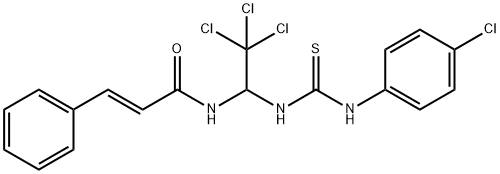 3--Phenyl-N-(2,2,2-trichloro-1-((((4-chlorophenyl)amino)carbonothioyl)amino)ethyl)acrylamide 구조식 이미지