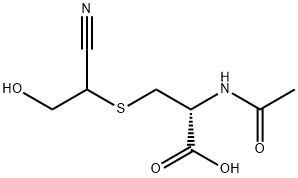 N-아세틸-S-(1-시아노-2-하이드록시에틸)시스테인 구조식 이미지