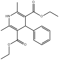 Diethyl2,6-dimethyl-4-phenyl-1,4-dihydropyridine-3,5-dicarboxylate 구조식 이미지