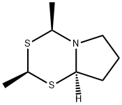 4H-Pyrrolo2,1-d-1,3,5-dithiazine, tetrahydro-2,4-dimethyl-, 2S-(2.alpha.,4.alpha.,8a.beta.)- Structure