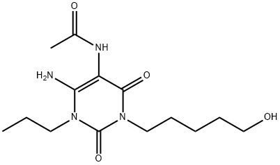 Acetamide,  N-[6-amino-1,2,3,4-tetrahydro-3-(5-hydroxypentyl)-2,4-dioxo-1-propyl-5-pyrimidinyl]- Structure