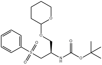 (2R)-2-BOC-AMINO-3-PHENYLSULFONYL-1-(2-TETRAHYDROPYRANYLOXY)PROPANE, 98 구조식 이미지