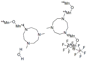 bis(N,N',N''-trimethyl-1,4,7-triazacyclononane)-trioxo-dimanganese (IV) di(hexafluorophosphate) monohydrate Structure