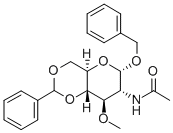 BENZYL 2-ACETAMIDO-4,6-O-BENZYLIDENE-2-DEOXY-3-O-METHYL-ALPHA-D-GLUCOPYRANOSIDE 구조식 이미지