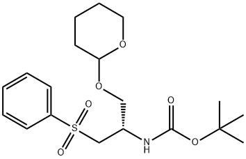 (2S)-2-BOC-AMINO-3-PHENYLSULFONYL-1-(2-TETRAHYDROPYRANYLOXY)PROPANE, 97 구조식 이미지