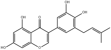 5'-(3-Methyl-2-butenyl)-3',4',5,7-tetrahydroxyisoflavone Structure