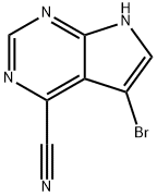 5-브로모-7H-피롤로[2,3-d]피리미딘-4-카보니트릴 구조식 이미지