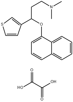 3-티오펜프로파나민,N,N-디메틸-감마-(1-나프탈레닐록시)-,에탄디오에이트(1:1) 구조식 이미지