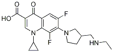 3-Quinolinecarboxylic acid, 1-cyclopropyl-7-[3-[(ethylaMino)Methyl]-1-pyrrolidinyl]-6,8-difluoro-1,4-dihydro-4-oxo- 구조식 이미지
