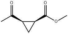 Cyclopropanecarboxylic acid, 2-acetyl-, methyl ester, (1S-cis)- (9CI) Structure