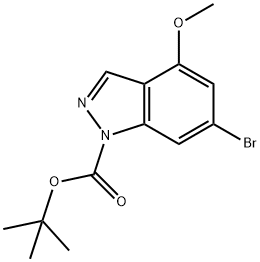 1H-Indazole-1-carboxylic acid, 6-broMo-4-Methoxy-, 1,1-diMethylethyl ester Structure