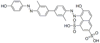 7-hydroxy-8-[[4'-[(4-hydroxyphenyl)azo]-3,3'-dimethyl[1,1'-biphenyl]-4-yl]azo]naphthalene-1,3-disulphonic acid Structure