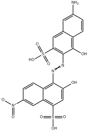 4-[(6-amino-1-hydroxy-3-sulpho-2-naphthyl)azo]-3-hydroxy-7-nitronaphthalene-1-sulphonic acid  Structure