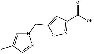5-[(4-methyl-1H-pyrazol-1-yl)methyl]isoxazole-3-carboxylic acid 구조식 이미지