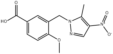 4-methoxy-3-[(5-methyl-4-nitro-1H-pyrazol-1-yl)methyl]benzoic acid Structure