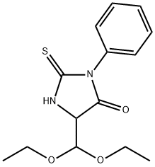 5-(diethoxymethyl)-2-mercapto-3-phenyl-3,5-dihydro-4H-imidazol-4-one 구조식 이미지