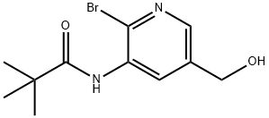 N-(2-Bromo-5-(hydroxymethyl)pyridin-3-yl)-pivalamide 구조식 이미지