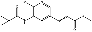 Methyl 3-(6-bromo-5-pivalamidopyridin-3-yl)-acrylate Structure