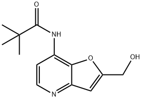 N-(2-(Hydroxymethyl)furo[3,2-b]pyridin-7-yl)-pivalamide 구조식 이미지