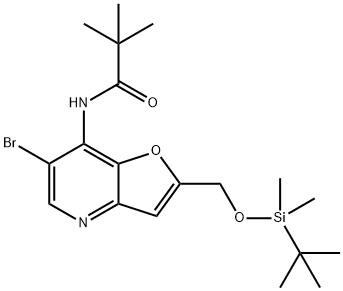 N-(6-Bromo-2-((tert-butyldimethylsilyloxy)methyl)-furo[3,2-b]pyridin-7-yl)pivalamide 구조식 이미지