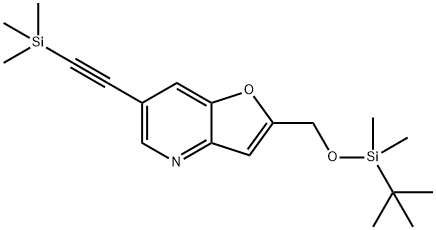 2-((tert-부틸디메틸실릴옥시)메틸)-6-((트리메틸실릴)에티닐)푸로[3,2-b]피리딘 구조식 이미지