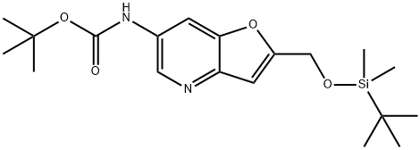tert-부틸2-((tert-부틸디메틸실릴옥시)메틸)-푸로[3,2-b]피리딘-6-일카르바메이트 구조식 이미지