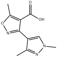 3-(1,3-dimethyl-1H-pyrazol-4-yl)-5-methylisoxazole-4-carboxylic acid 구조식 이미지