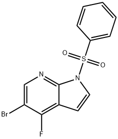 1H-Pyrrolo[2,3-b]pyridine, 5-broMo-4-fluoro-1-(phenylsulfonyl)- Structure