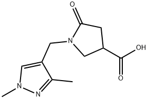 1-[(1,3-dimethyl-1H-pyrazol-4-yl)methyl]-5-oxopyrrolidine-3-carboxylic acid 구조식 이미지