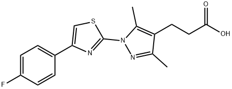 1-[4-(4-Fluorophenyl)-2-thiazolyl]-3,5-diMethyl-1H-pyrazole-4-propanoic Acid Structure