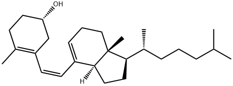 (3beta,6Z)-9,10-secocholesta-5(10),6,8-trien-3-ol  구조식 이미지
