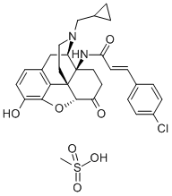 14B-(P-CHLOROCINNAMOYLAMINO)-7,8-DIHYDRO-N-CYCLOPROPYLMETHYLMORPHINONE MESYLATE Structure