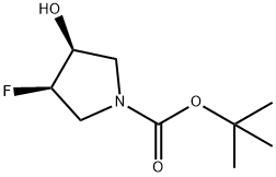 tert-Butyl cis-3-fluoro-4-hydroxypyrrolidine-1-carboxylate Structure