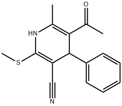 3-Pyridinecarbonitrile, 1,4-dihydro-5-acetyl-6-methyl-2-(methylthio)-4 -phenyl- 구조식 이미지