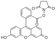5(6)-Carboxyfluorescein N-succinimidyl ester 구조식 이미지