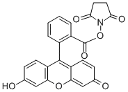 5(6)-Carboxyfluorescein N-succinimidyl ester Structure