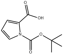 1-(tert-부톡시카르보닐)-1H-피롤-2-카르복실산 구조식 이미지