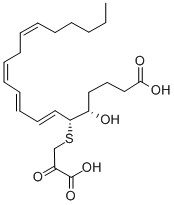 5S-HYDROXY-6R-(S-(2-OXO-3-THIOPROPIONYL))-7E,9E,11Z,14Z-EICOSATETRAENOIC ACID 구조식 이미지