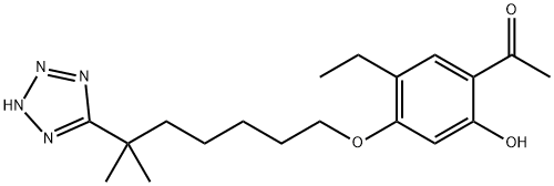 1-[5-ETHYL-2-HYDROXY-4-[[6-METHYL-6-(1H-TETRAZOL-5-YL)HEPTYL]OXY]PHENYL]ETHANONE 구조식 이미지