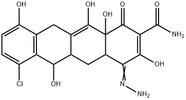 7-Chloro-1,4,4a,5,5a,6,11,12a-octahydro-3,6,10,12,12a-pentahydroxy-1,4-dioxo-2-naphthacenecarboxaMide 4-Hydrazone Structure