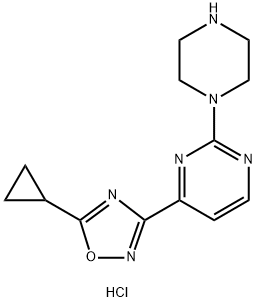 4-(5-Cyclopropyl-1,2,4-oxadiazol-3-yl)-2-piperazin-1-ylpyrimidine dihydrochloride Structure