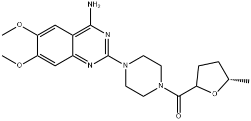 [4-(4-AMino-6,7-diMethoxy-2-quinazolinyl)-1-piperazinyl][(5S)-tetrahydro-5-Methyl-2-furanyl]Methanone 구조식 이미지