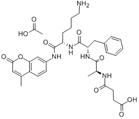 N-SUCCINYL-ALA-PHE-LYS 7-AMIDO-4-METHYLCOUMARIN ACETATE SALT Structure