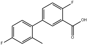 2-Fluoro-5-(4-fluoro-2-methylphenyl)benzoic acid Structure