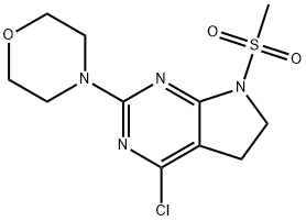 4-(4-chloro-7-(Methylsulfonyl)-6,7-dihydro-5H-pyrrolo[2,3-d]pyriMidin-2-yl)Morpholine 구조식 이미지